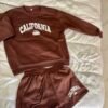 NEUF-Ensemble 2 pièces Marron- Short et Pull
